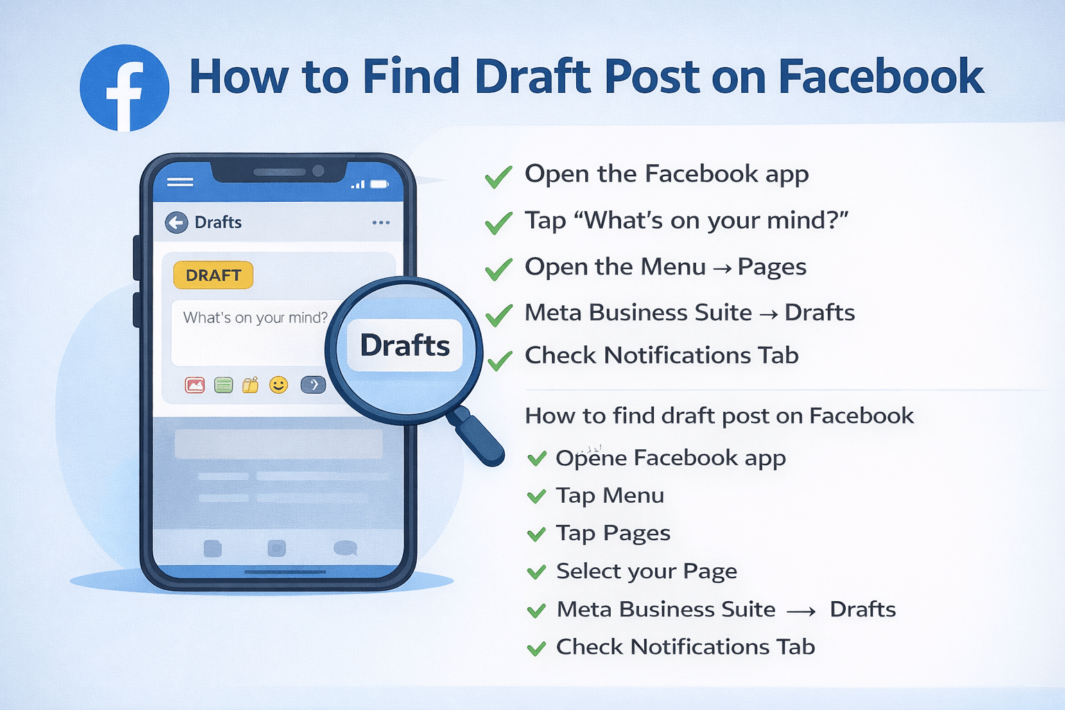 How to Find Draft Post on Facebook 